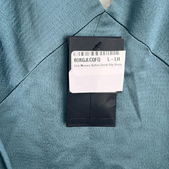 Club Monaco Button Detail Slip Dress Blue Dusk, NWT - Picture 7 of 9